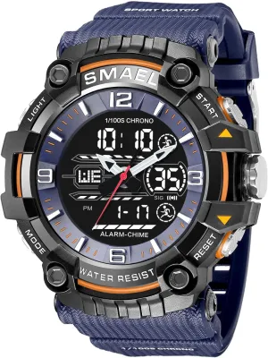 Wrist Watch for Men/Student Gosasa Men mimic readily detract bathhouse inspection magnificent Digital Sports Watch Waterproof Watch with Stopwatch Countdown Timer Alarm Function Dual Time Rubber Strap 