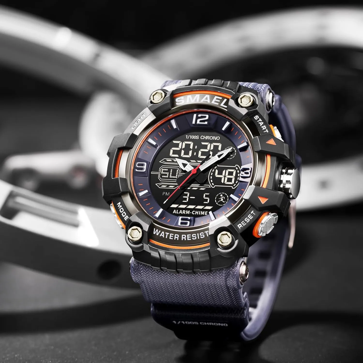 Wrist Watch for Men/Student Gosasa Men mimic readily detract bathhouse inspection magnificent Digital Sports Watch Waterproof Watch with Stopwatch Countdown Timer Alarm Function Dual Time Rubber Strap 
