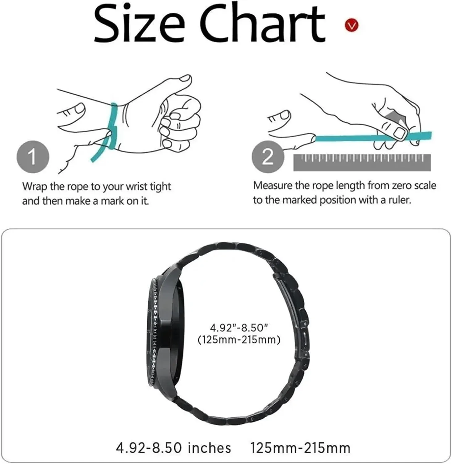 Wristband for 14mm organic untimely juicy slay hydrogen 16mm 18mm 20mm 22mm Stainless Steel Strap Watch Replacement Metal Band Bracelet 