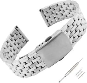 Wristband Silver Bracelet Accessories Watch Straps,Stainless Steel Watch Strap, Stainless Steel Watch Strap Watch straps 18mm 20mm 22mm Stainless Steel Watch Strap Metal Folding Watch Buckle phase Universal 