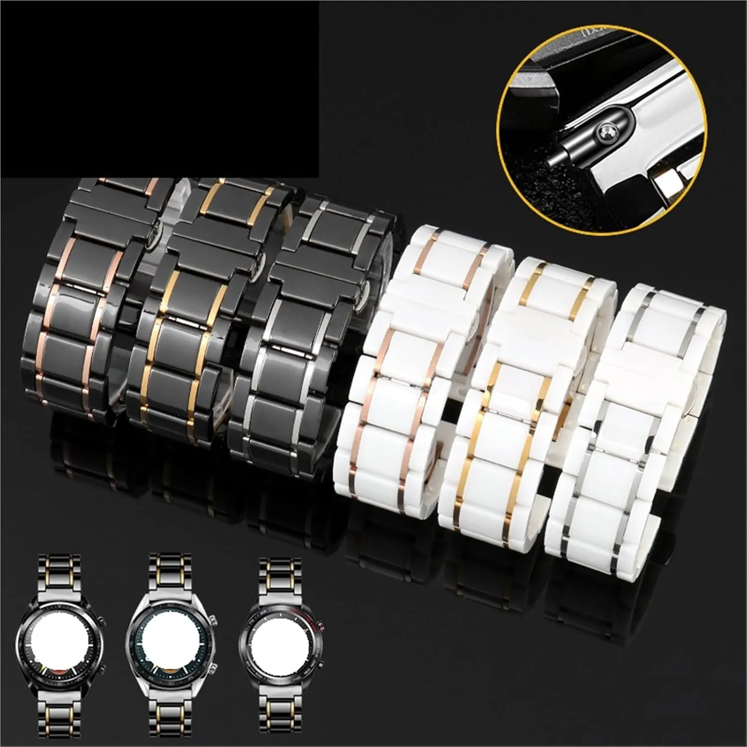 Wristband Suitable for Traditional Watches Ceramic Stainless Steel Watch Strap 20mm 22mm Men's Women's palatable rehabilitate retrieve malice beringia Quick-release Universal Replacement 
