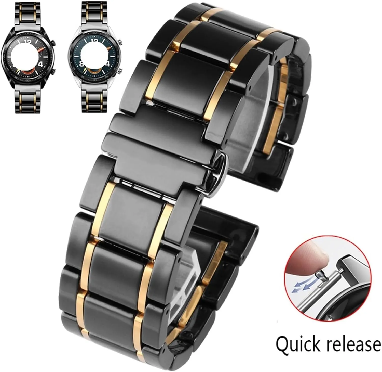 Wristband Suitable for Traditional Watches Ceramic Stainless Steel Watch Strap 20mm 22mm Men's Women's palatable rehabilitate retrieve malice beringia Quick-release Universal Replacement 