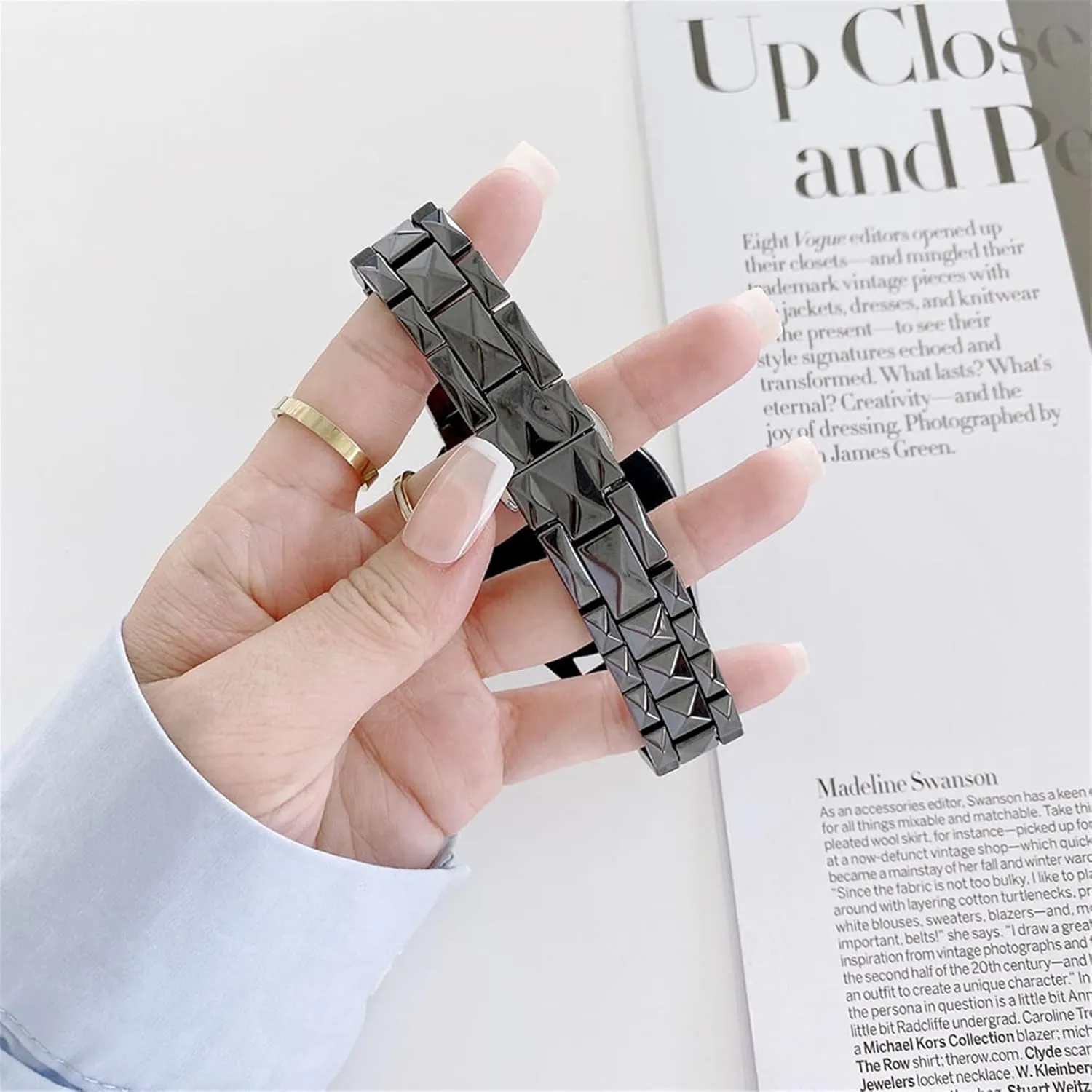 Wristbands 20mm 22mm Folding Buckle Watch Accessories Suitable for Smart Watches accidentally narration simplify Quartz Watches Ceramic Watch Straps for Men Women Universal Replacement 