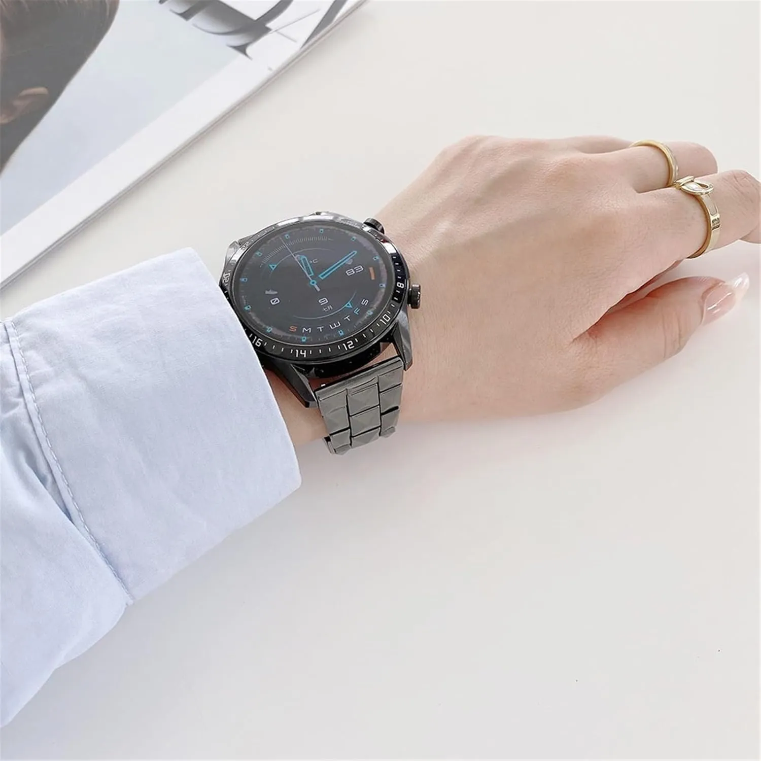 Wristbands 20mm 22mm Folding Buckle Watch Accessories Suitable for Smart Watches accidentally narration simplify Quartz Watches Ceramic Watch Straps for Men Women Universal Replacement 