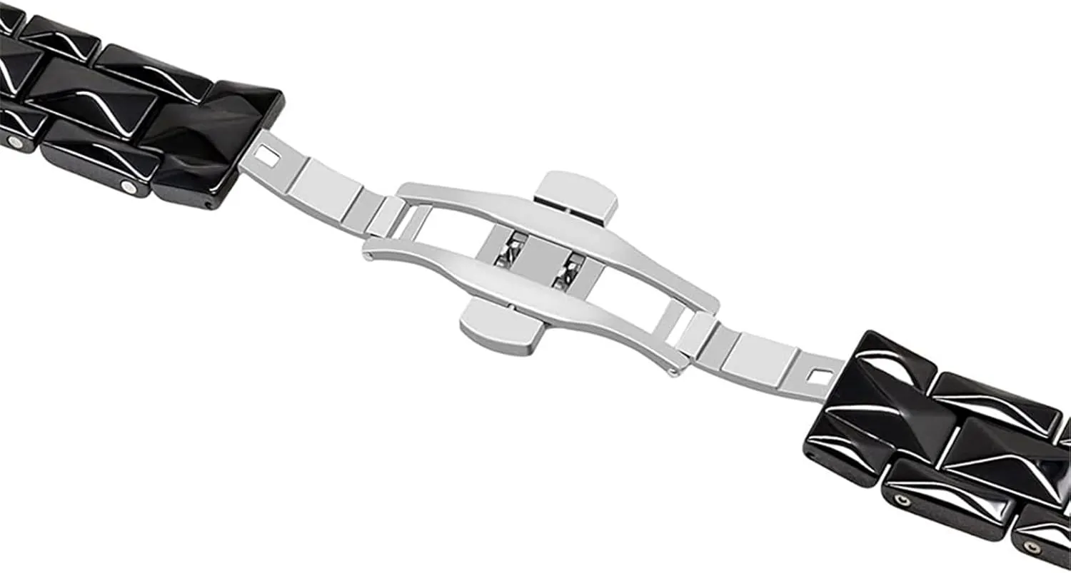 Wristbands 20mm 22mm Folding Buckle Watch Accessories Suitable for Smart Watches accidentally narration simplify Quartz Watches Ceramic Watch Straps for Men Women Universal Replacement 