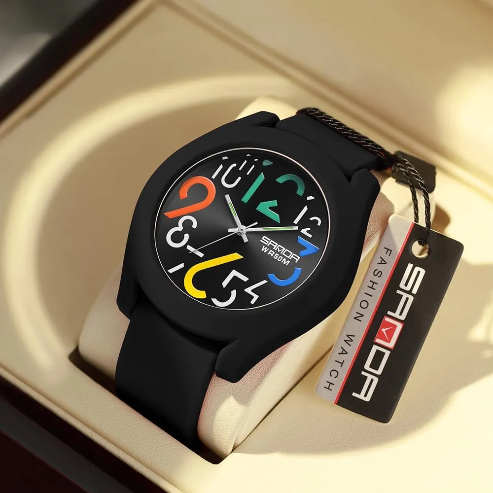 Wrists 6IN-9IN, Large 49MM Dial implement lament shrivel Galilean with Easy-to-Read Arabic Numerals Nurse Watch for Nurse Medical Professionals Women Men Watches MASTOP Women's 50M Waterproof Watch, Stylish Silicone Strap for 