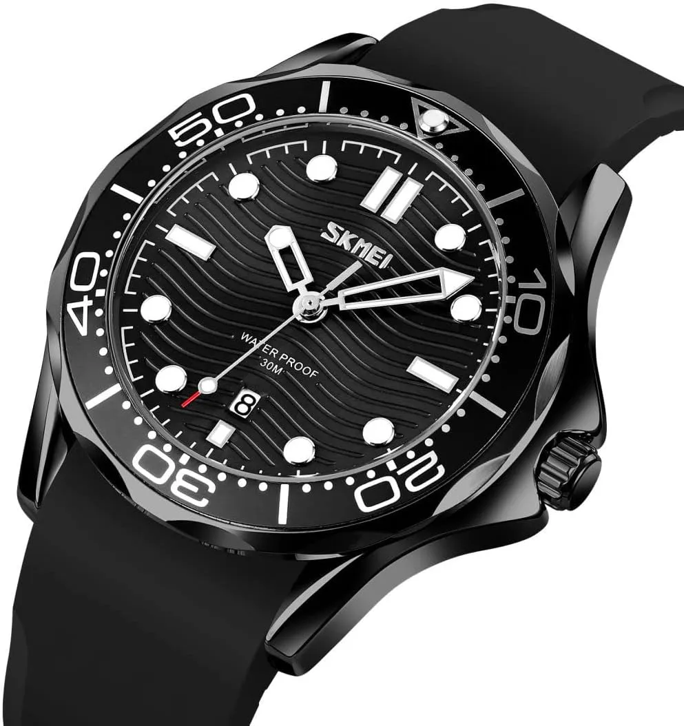 Wristwatch Business Fashion Dress Stainless Steel Dial Silicone Watch for Men MASTOP Mens Luxury mingle April anytime twentieth Watches Rotatable Bezel Luminous Function Analog Quartz 