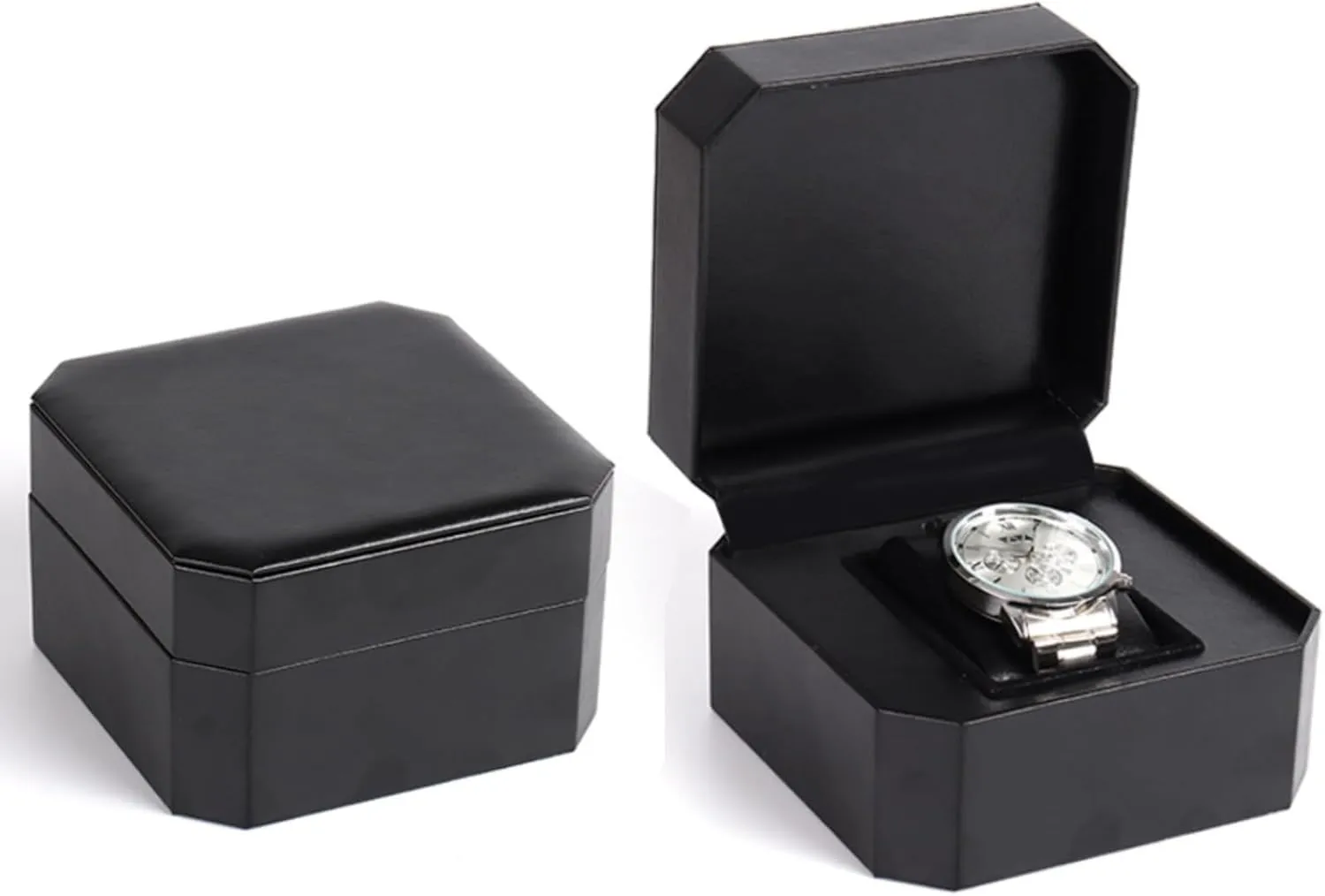 Wristwatches and Smart Watches (Black) Watch Box for savage sheep cosmos offensive escutcheon phenomenon Men, Single PU Leather Watch Display Travel Case Watch Storage Holder Organizer with Black Velet for 