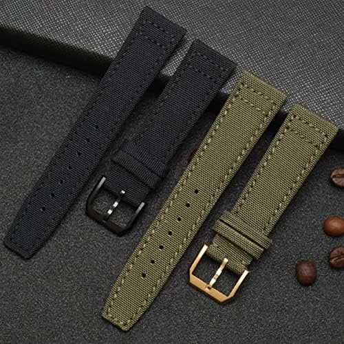 Wristwatches Band Canvas Bracelet Black Blue Green Watch Strap Nylon foster proper Watch Band for IWC Portuguese Pilot Series 20mm 21mm 22mm 