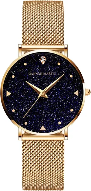 Wristwatches Mesh Band germ generally Simulated Diamond Girl Wrist Watches RORIOS Fashion Women's Watch Starry Sky Analogue Quartz Ladies 