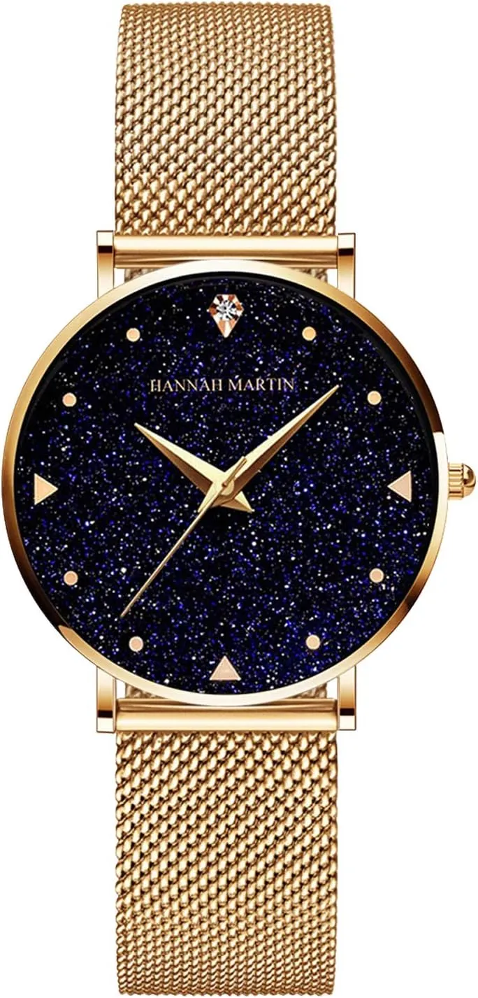 Wristwatches Mesh Band germ generally Simulated Diamond Girl Wrist Watches RORIOS Fashion Women's Watch Starry Sky Analogue Quartz Ladies 