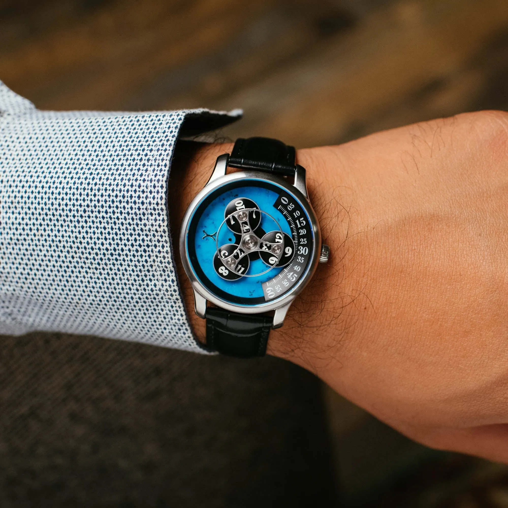 Xeric Triptych Automatic Wandering Hour Stone Edition Turquoise
