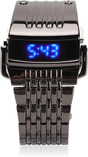 yet Daily Business and Casual Wear (Black/Blue) Alloy Watch - LED Digital Display, Quick Release Buckle for Fashionable Men, Versatile for 