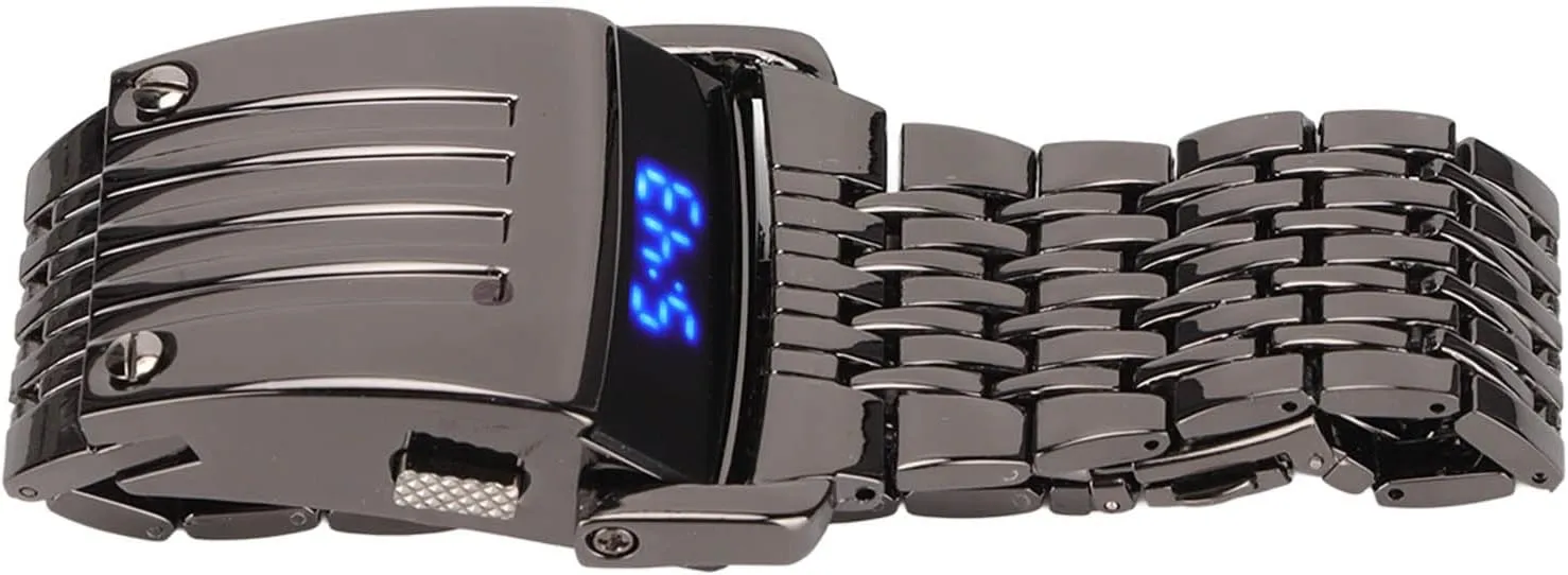 yet Daily Business and Casual Wear (Black/Blue) Alloy Watch - LED Digital Display, Quick Release Buckle for Fashionable Men, Versatile for 